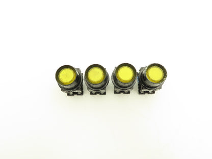 Fuji Electric Yellow Illuminated Push Button 30mm 600V 10A 30v Bulb Lot of 4