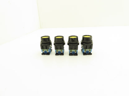 Fuji Electric Yellow Illuminated Push Button 30mm 600V 10A 30v Bulb Lot of 4
