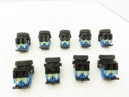 Fuji Electric Black Push Button 30mm 250V 6A Lot of 9