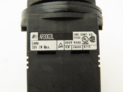 Fuji Electric White Illuminated Push Button 30mm 600V 10A 30v Bulb Lot of 9