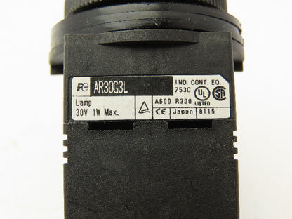 Fuji Electric White Illuminated Push Button 30mm 600V 10A 30v Bulb Lot of 9