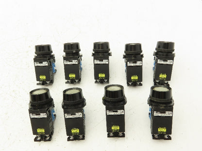 Fuji Electric White Illuminated Push Button 30mm 600V 10A 30v Bulb Lot of 9