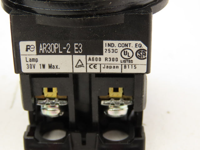 Fuji Electric Red Illuminated 2-Position Switch 30mm 600V 10A 30v Bulb Lot of 4