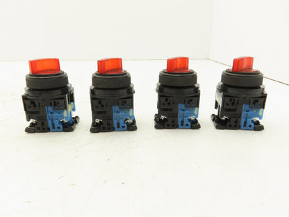 Fuji Electric Red Illuminated 2-Position Switch 30mm 600V 10A 30v Bulb Lot of 4