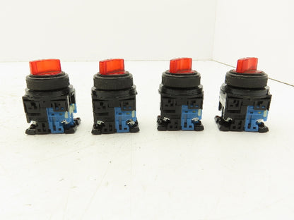 Fuji Electric Red Illuminated 2-Position Switch 30mm 600V 10A 30v Bulb Lot of 4