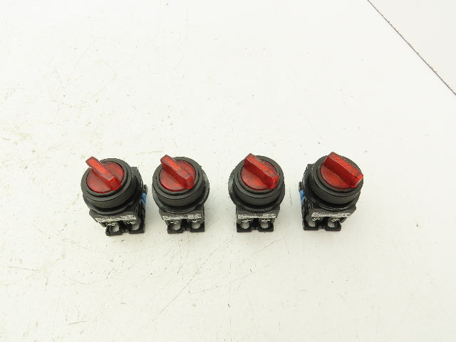 Fuji Electric Red Illuminated 2-Position Switch 30mm 600V 10A 30v Bulb Lot of 4