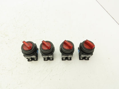 Fuji Electric Red Illuminated 2-Position Switch 30mm 600V 10A 30v Bulb Lot of 4