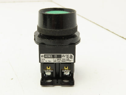 Fuji Electric Green Illuminated Push Button 30mm 600V 10A 30v Bulb Lot of 7