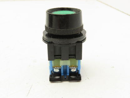 Fuji Electric Green Illuminated Push Button 30mm 600V 10A 30v Bulb Lot of 7