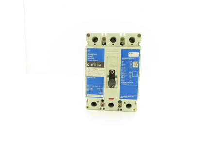 Westinghouse HFD3070L HFD 65k Circuit Breaker 70A 3 Pole 600V