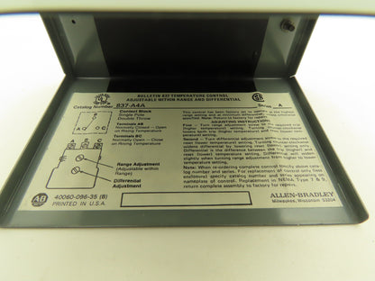 Allen Bradley Bulletin 837-A4 Temperature Control Switch 60-190F AC/DC Lot of 3