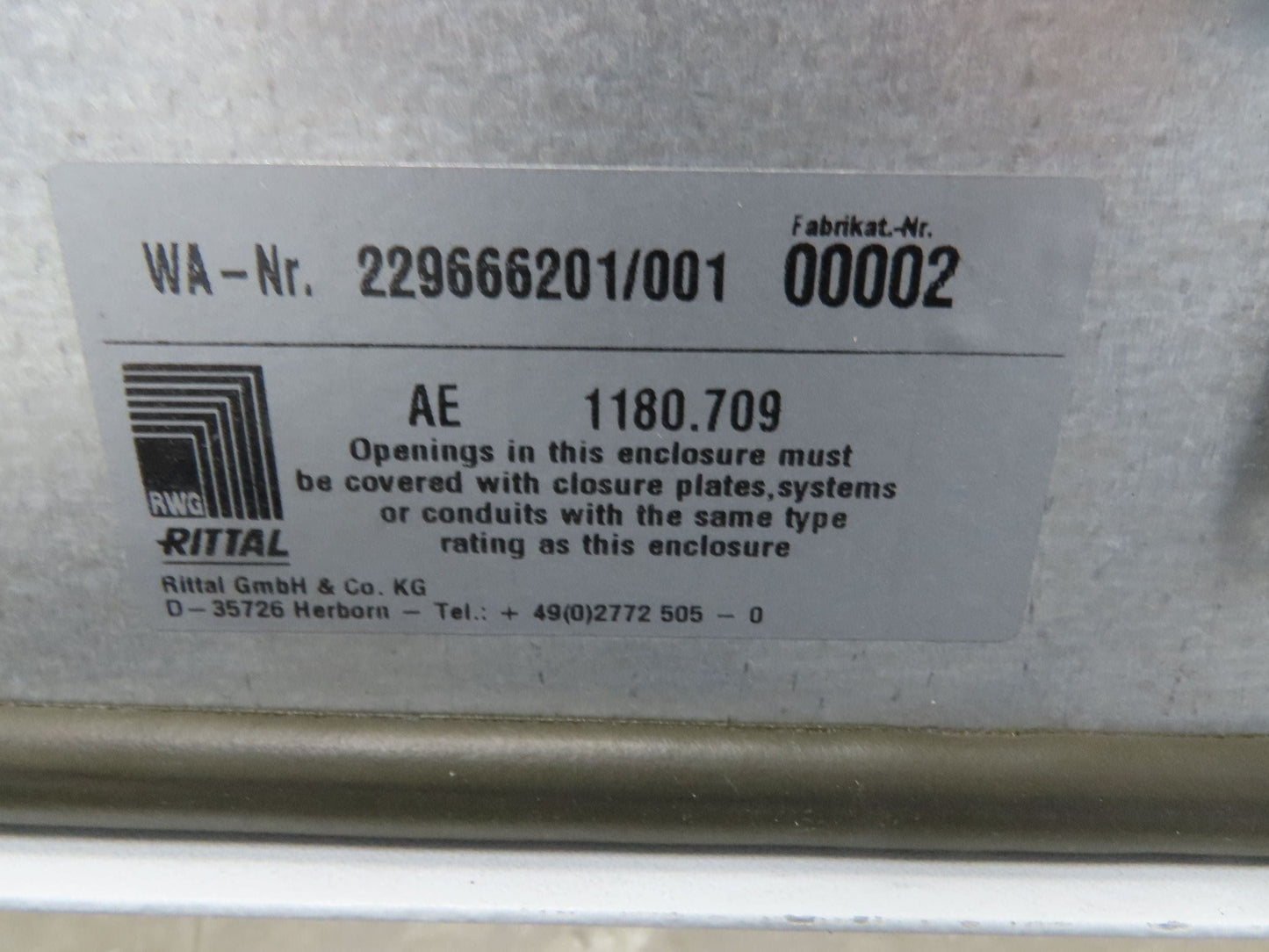 Rittal AE1180.709 Electrical Enclosure 1000x800x280mm NEMA 12 Backplate