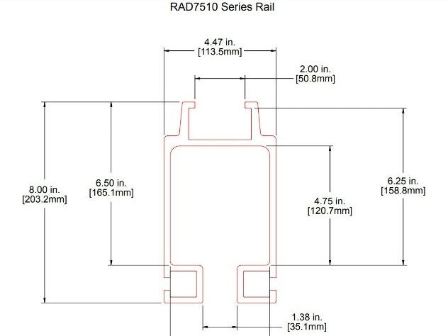 Knight RAD7500 1/2 Ton Aluminum Bridge Crane Suspension Rail System 100' Runway