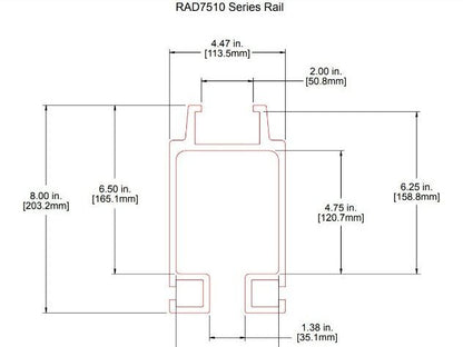 Knight RAD7500 1/2 Ton Aluminum Bridge Crane Suspension Rail System 100' Runway