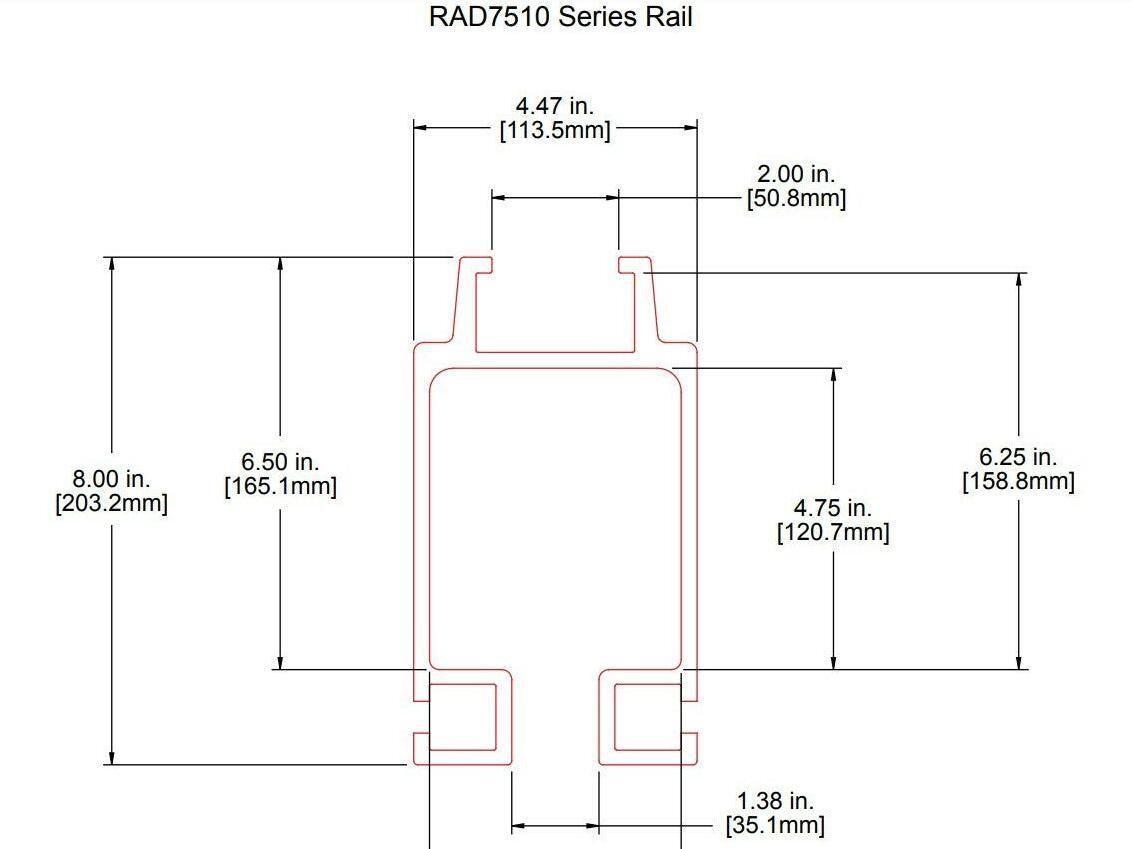 Knight RAD7500 1/2 Ton Aluminum Bridge Crane Suspension Rail System 100' Runway
