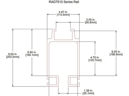 Knight RAD7500 1/2 Ton Aluminum Bridge Crane Suspension Rail System 100' Runway