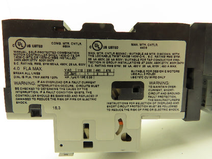 Allen Bradley 140MC2EB40 190EMNZ242CB40X Manual Motor Starter Contactor Lot of 2