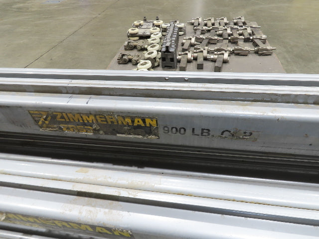 Zimmerman ZRS2 1/2 Ton Overhead Bridge Crane Suspension Rail System 164' Runway