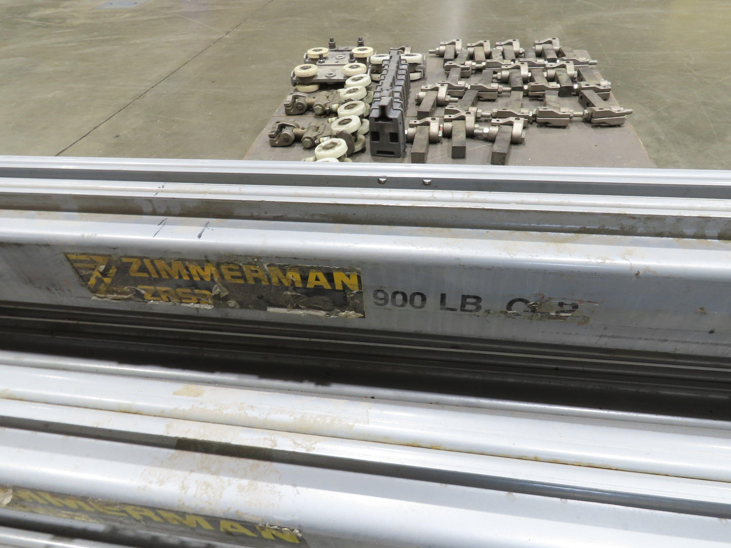 Zimmerman ZRS2 1/2 Ton Overhead Bridge Crane Suspension Rail System 164' Runway