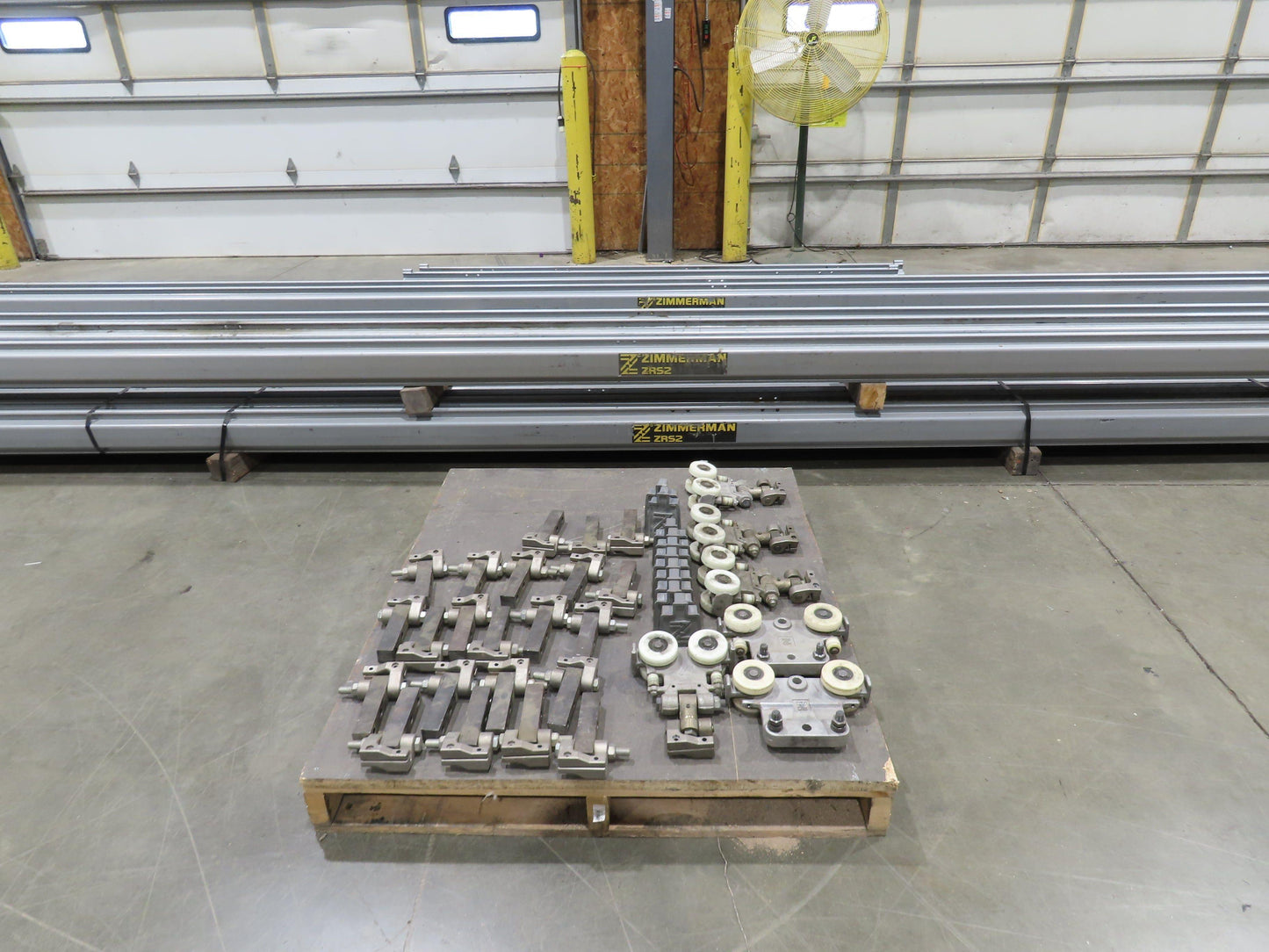 Zimmerman ZRS2 1/2 Ton Overhead Bridge Crane Suspension Rail System 164' Runway