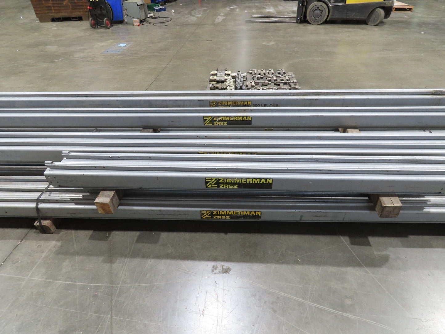 Zimmerman ZRS2 1/2 Ton Overhead Bridge Crane Suspension Rail System 164' Runway