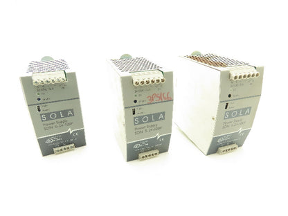 Sola SDN 5-24-100P DIN Rail Power Supply 24VDC 5A Out 115/230VAC In Lot of 3