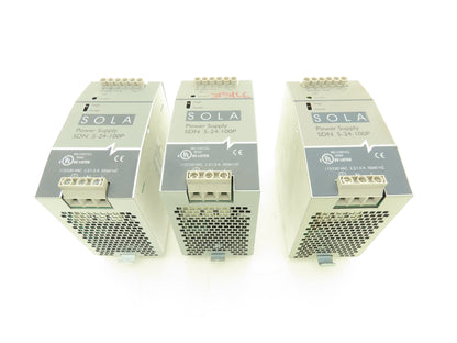 Sola SDN 5-24-100P DIN Rail Power Supply 24VDC 5A Out 115/230VAC In Lot of 3