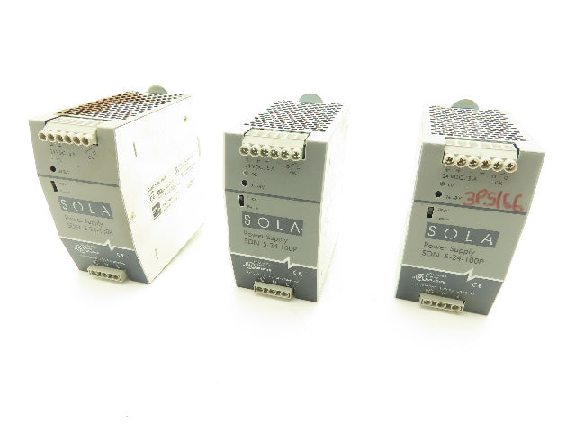 Sola SDN 5-24-100P DIN Rail Power Supply 24VDC 5A Out 115/230VAC In Lot of 3