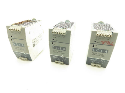 Sola SDN 5-24-100P DIN Rail Power Supply 24VDC 5A Out 115/230VAC In Lot of 3