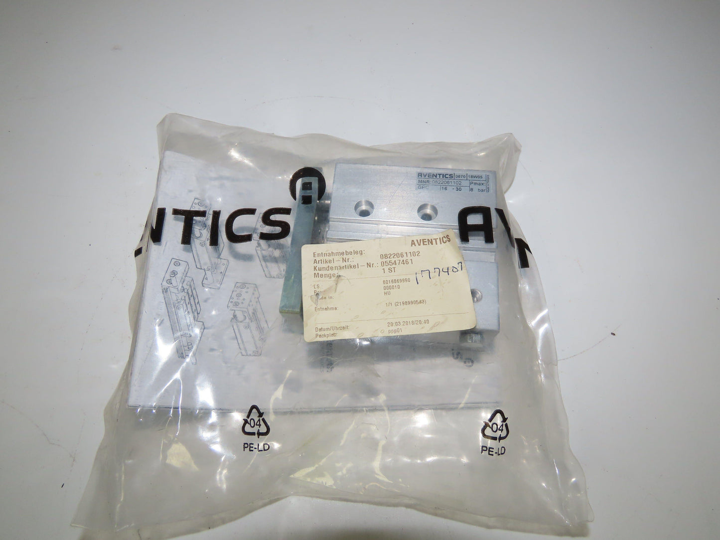 Aventics 0822061102 GPC-BV Guide Cylinder 16mm Rod 30mm Stroke Elastic Cushioned