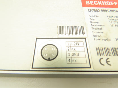 Beckhoff CP7802-0001-0010 Touch Screen Control Panel 15"