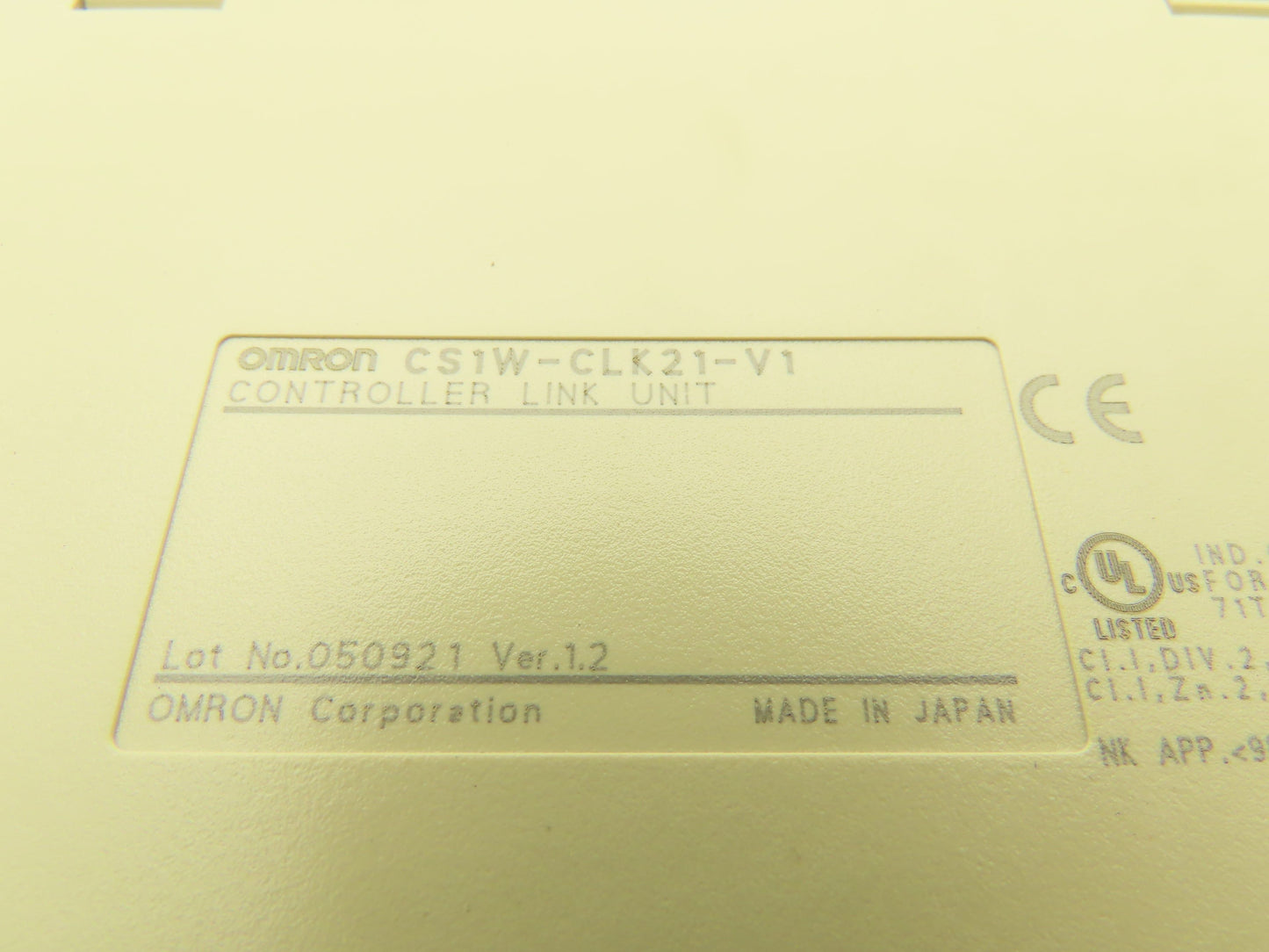 Omron CS1W-CLK21-V1 Ver 1.2 Sysmac Controller Link Unit Lot of 2