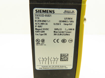 Siemens 3SE5322-0SB21 Safety Switch 240VAC 3A Magnet 24VDC