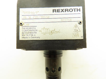 Rexroth FE 16 C22/190LM 2-Way Proportional Logic Cartridge Solenoid Valve