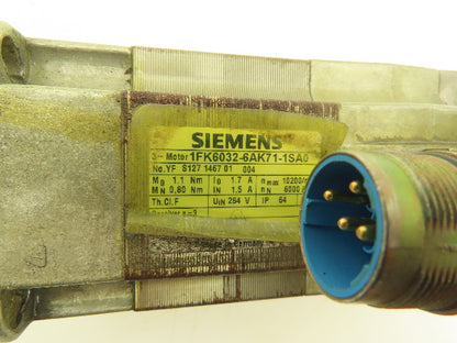 Siemens Servo Motor 6000 RPM 1.7A 3Ph
