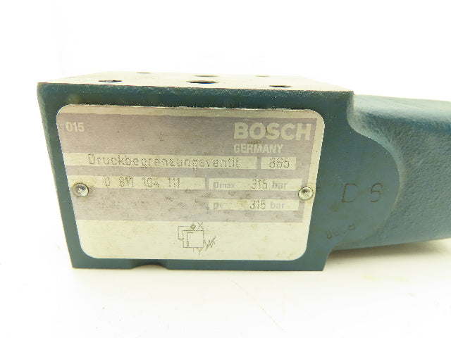 Bosch 0811104111 ZDBT-XP8-1X/315 Hydraulic Pressure Relief Valve 4500 PSI