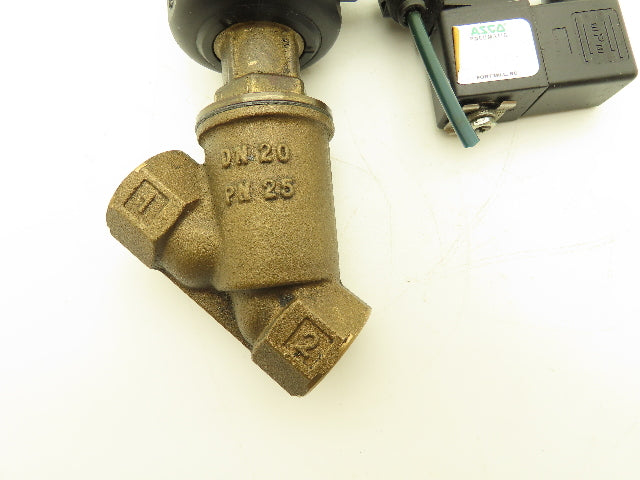 Granzow PABR-20/45FSO Bronze Pneumatic Solenoid Valve 2-Way 3/4NPT 24V 230PSI NC