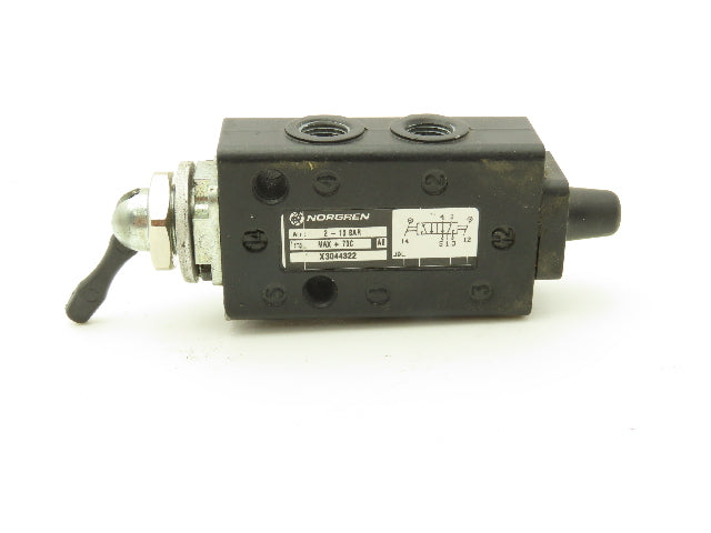 Norgren X3044322 Inline Manual Air Valve 5-Way 2-Position 1/8"npt