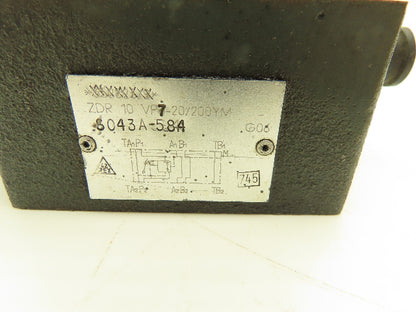 Rexroth ZDR10VP7-20/200YM Hydraulic Pressure Relief Valve 2900 PSI