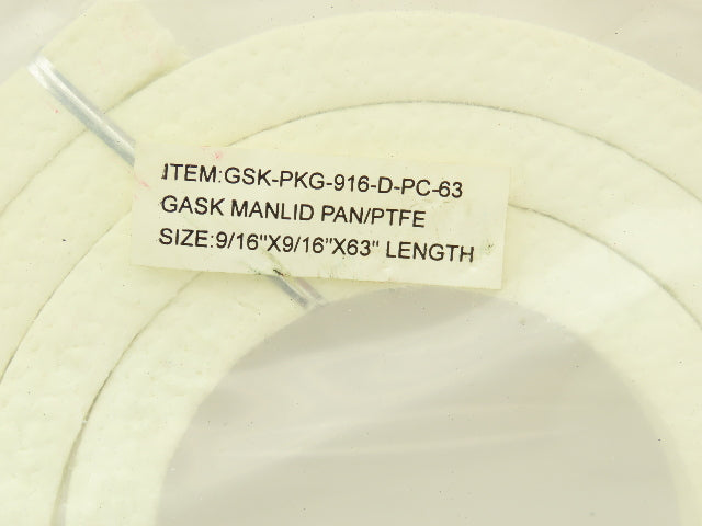 Braided Fiber Pump & Valve Gasket Packing PTFE 9/16" Square 63"L Lot of 7