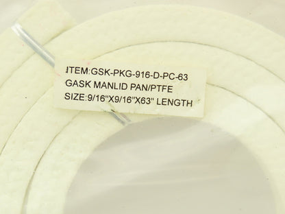 Braided Fiber Pump & Valve Gasket Packing PTFE 9/16" Square 63"L Lot of 7