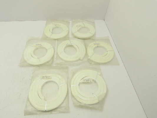 Braided Fiber Pump & Valve Gasket Packing PTFE 9/16" Square 63"L Lot of 7