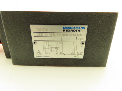 Rexroth ZDR10VP5-31/200YMSO107 Hydraulic Pilot Operated Pressure Reducing Valve