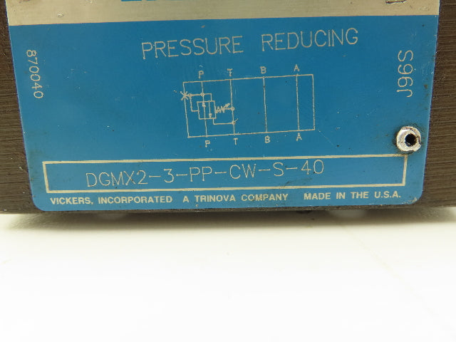 Vickers DGMX2-3-PP-CW-S-40 Hydraulic Pressure Reducing Valve