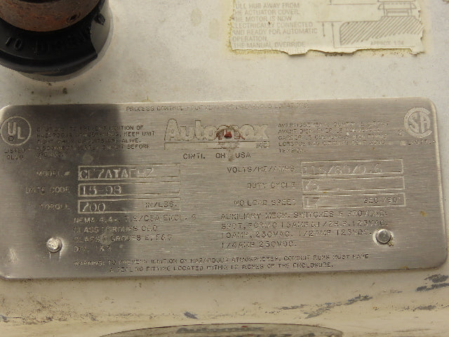 Automax CE7ATAEHZ Centura CE Valve Actuator 700 IN/LBS 115V CE7