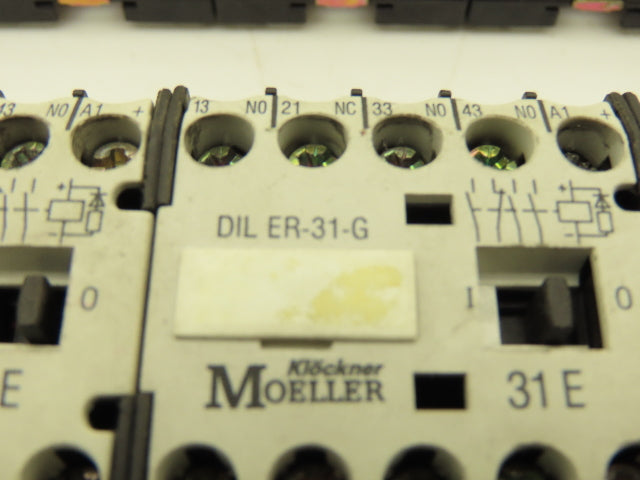 Moeller DIL ER-31-G Contactor 24VDC Coil 10A 600V 4-Pole 3NO 1NC Lot Of 14