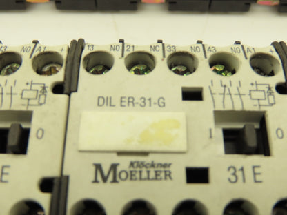 Moeller DIL ER-31-G Contactor 24VDC Coil 10A 600V 4-Pole 3NO 1NC Lot Of 14