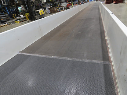 Hytrol 43"x 99' 5" Slider Bed Conveyor Parcel Belt 2Hp 460V Center Drive 118 FPM