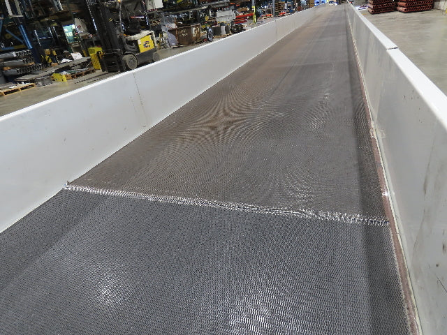 Hytrol 43"x 99' 5" Slider Bed Conveyor Parcel Belt 2Hp 460V Center Drive 118 FPM