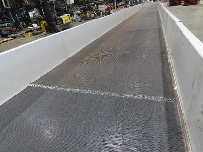 Hytrol 43"x 99' 5" Slider Bed Conveyor Parcel Belt 2Hp 460V Center Drive 118 FPM